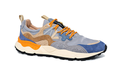 YAMANO 3 MAN Sneakers in suede nylon navy grey taupe